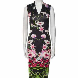 Ted Baker Floral Print Midi Length Dress